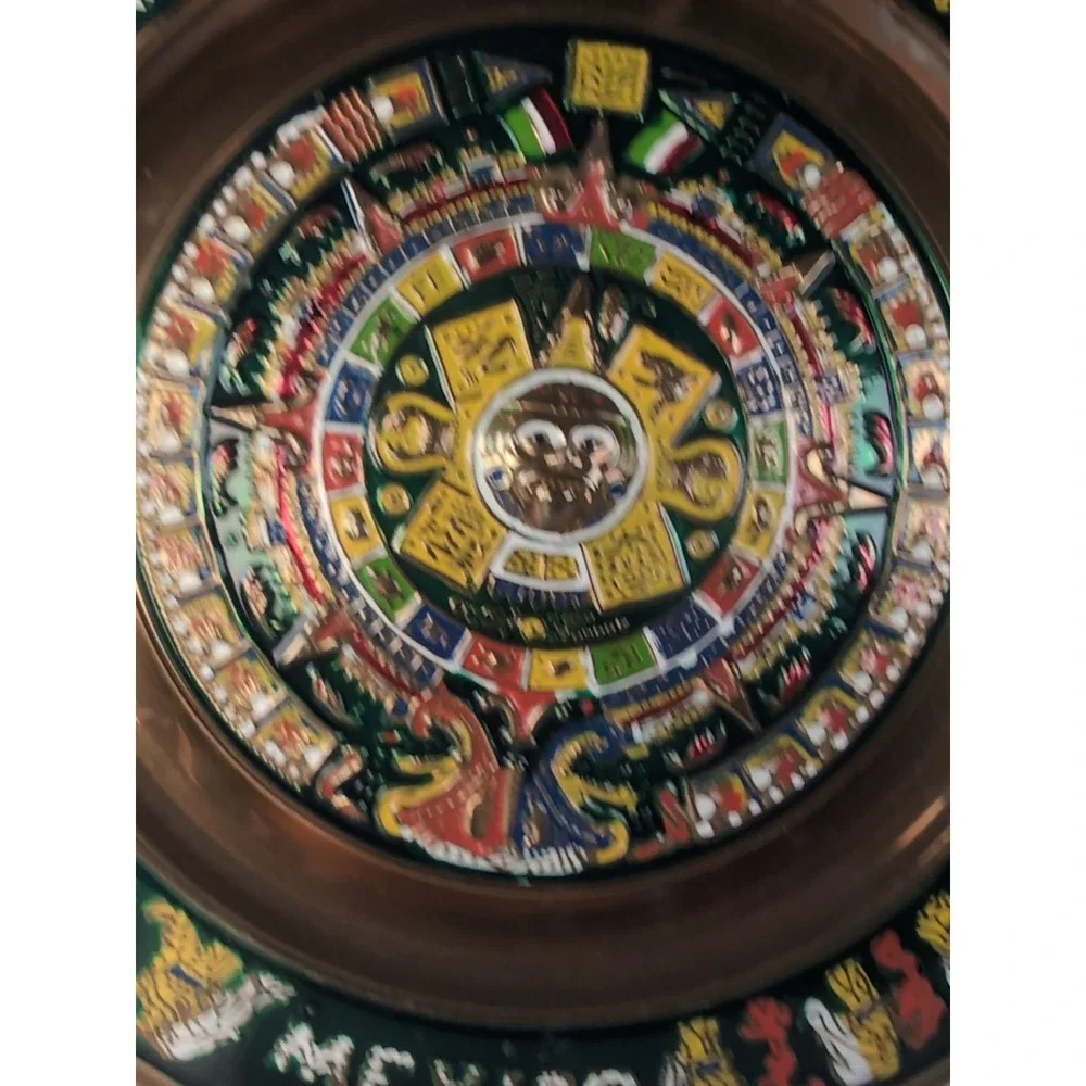 Handcrafted Cancun Mexico Enameled Aztec 11